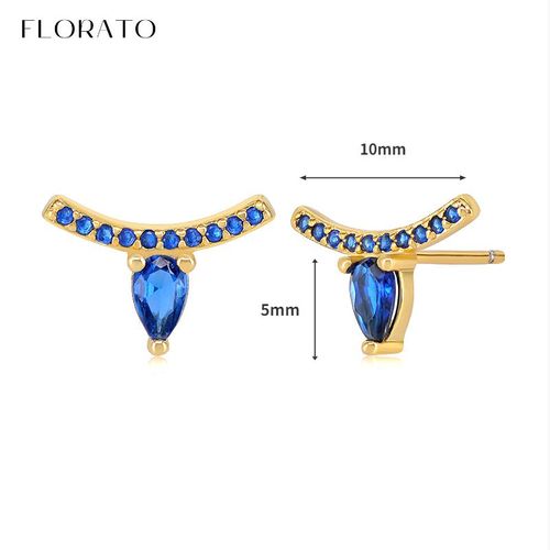 Boucles D'oreilles Goutte D'eau En Argent Regard 925 Pour Femmes, Bijoux De Mariage, Pendentif En Or, Bleu, Cristal, Diable, Mode