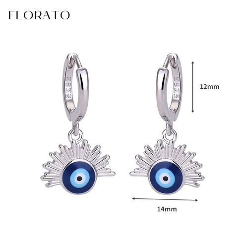 Boucles D'oreilles Goutte D'eau En Argent Regard 925 Pour Femmes, Bijoux De Mariage, Pendentif En Or, Bleu, Cristal, Diable, Mode