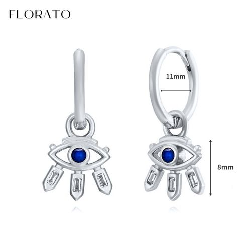 Boucles D'oreilles Goutte D'eau En Argent Regard 925 Pour Femmes, Bijoux De Mariage, Pendentif En Or, Bleu, Cristal, Diable, Mode