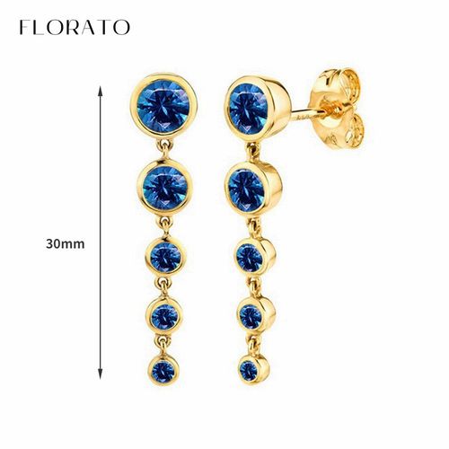 Boucles D'oreilles Goutte D'eau En Argent Regard 925 Pour Femmes, Bijoux De Mariage, Pendentif En Or, Bleu, Cristal, Diable, Mode