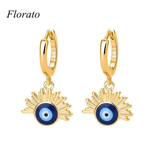 Boucles D'oreilles Goutte D'eau En Argent Regard 925 Pour Femmes, Bijoux De Mariage, Pendentif En Or, Bleu, Cristal, Diable, Mode