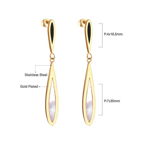 Boucles D'oreilles Goutte D'eau Pour Femmes, Bijoux De Fte, Mode Corenne, lgantes, Rtro, En Acier Inoxydable 316l, Chanes  Maillons Dangle, Pendentifs Or 18k