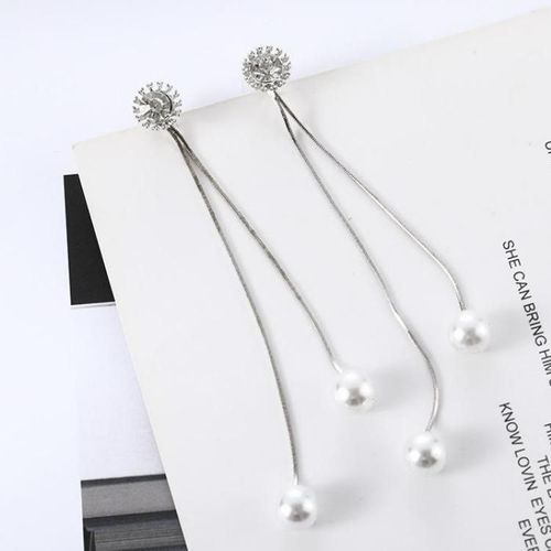 Boucles D'oreilles Longues  Pampilles, Version Corenne Du Temprament, Super Ferique, Pendentif En Perle Cristal, Accessoires Gothiques Assortis Avec Tout, 2022