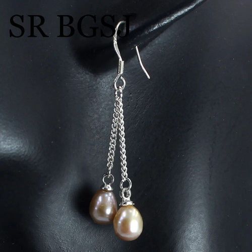 Boucles D'oreilles Longues En Perles D'eau Douce Naturelles Pour Femmes,Bijoux  La Mode Corenne