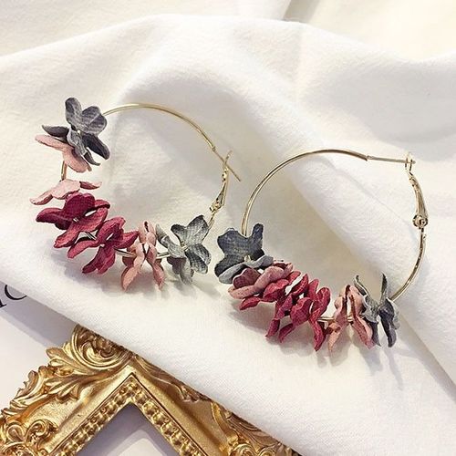 Boucles D'oreilles Longues En Tissu Rouge, Version Populaire, Bijoux De Temprament  La Mode, Boucles D'oreilles De Dclaration