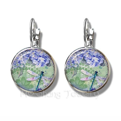 Boucles D'oreilles Motif Abeille, Image D'art D'insecte 16mm, Cabochon En Verre, Dme Plaqu Argent, Boucles D'oreilles Pour Femmes Et Filles, Cadeau Cratif