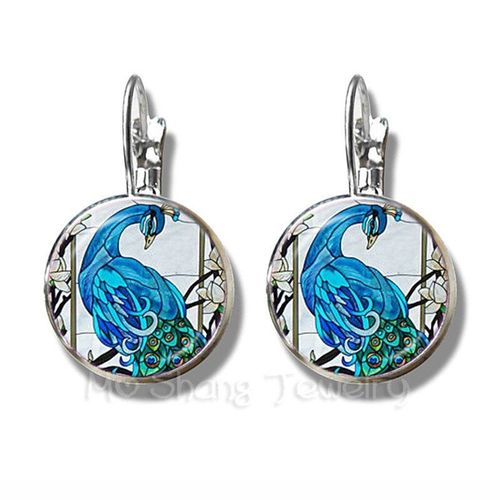 Boucles D'oreilles Motif Flamand Rose, Nouvelle Mode, Oiseau En Verre Rond 16mm, Dme En Verre Plaqu Argent, Boucles D'oreilles, Super Cadeau Pour Femmes