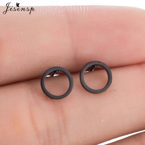 Boucles D'oreilles Multiples En Acier Inoxydable Pour Femme Et Enfant,Accessoires De Bijouterie,Minimaliste,Noir,Rond,toile,Lune,Croix,2022