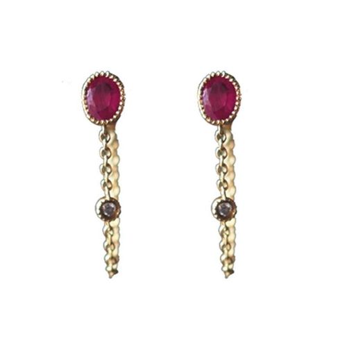 Boucles D'oreilles Ovales En Argent Pour Femmes, Nouveau Design Original De Rubis, Boucles D'oreilles En Chane, Artisanat Unique, Rtro lgance Lgre, Charme De Luxe, Bijoux En Argent