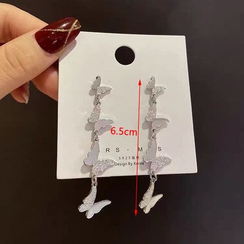Boucles D'oreilles Papillon De Style Coren Pour Femmes, Pendantes En Cristal D'araigne, Goutte De Lapin De Document Blanc, Boucles D'oreilles Douces, Nouveau