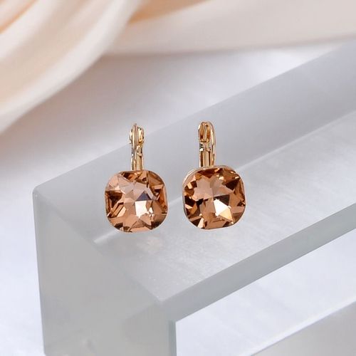 Boucles D'oreilles Pendantes Carres En Cristal Bleu Pour Femmes, Petite Dclaration Gomtrique Brillante, Mode Corenne, Bijoux D'oreille Pour Filles, Cadeau D'anniversaire