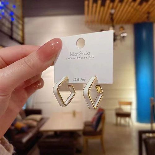 Boucles D'oreilles Pendantes Carres Pour Femmes, En Mtal Dor, Forme Gomtrique Creuse, En Cristal, Nouvelle Collection 2023
