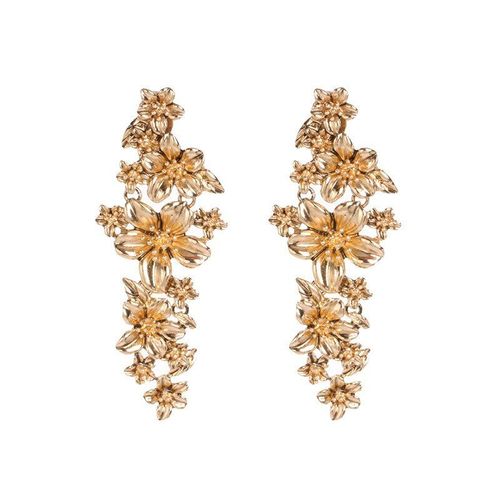 Boucles D'oreilles Pendantes De Luxe En Mtal Dor Pour Femmes, Boucles D'oreilles Fleuries, Pendentifs Longs, Tendance, Boucles D'oreilles En Forme De Goutte, Bijoux Pour Dclaration