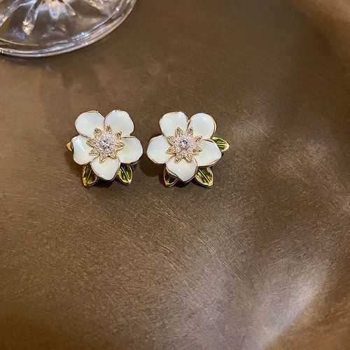 Boucles D'oreilles Pendantes En Alliage D'opale Pour Femmes, Boucles D'oreilles De Mariage CorEnnes, Grande Fleur Blanche, Pompon, Tendance De La Mode, 2023