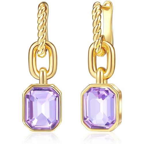 Boucles D'oreilles Pendantes En Cristal Dor,Boucles D'oreilles Croles Plaques Or 18 Carats Cadeau Pour Mre Femme.[X2227]