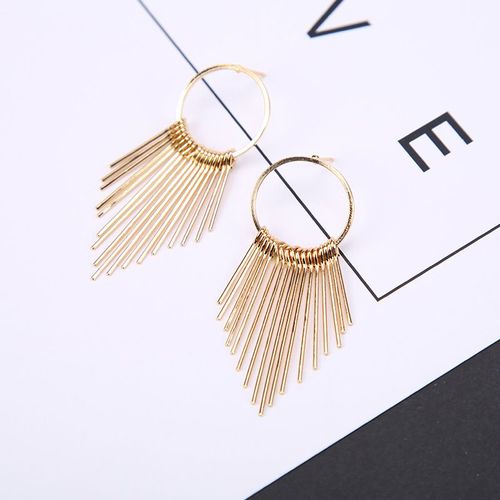 Boucles D'oreilles Pendantes En Cristal Pour Femmes, Boucles D'oreilles Pompon, Fil Mtallique, Document Dor, Mode Corenne, Nouveau