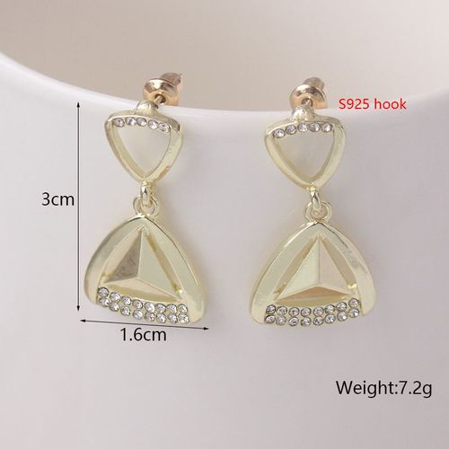 Boucles D'oreilles Pendantes En Forme De Losange Pour Femmes, Boucles D'oreilles En Cristal, Or, Creux, Gomtrique, Charmant, Noir, Blanc, Document