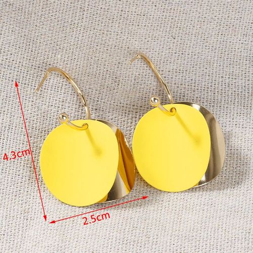 Boucles D'oreilles Pendantes En Mtal Jaune Pour Femmes, Bijoux D'oreille Gomtriques, Perle, Goutte, Mode Corenne, Nouveau