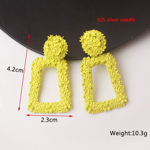 Boucles D'oreilles Pendantes Fleur Jaune Pour Femmes, Boucles D'oreilles Pendantes, Perle, Creux, Carr, Dclaration, Mode Corenne, Document, 216.239.