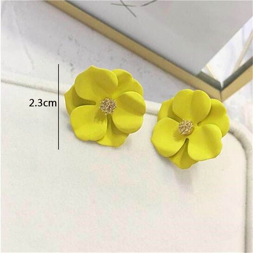 Boucles D'oreilles Pendantes Fleur Jaune Pour Femmes, Boucles D'oreilles Pendantes, Perle, Creux, Carr, Dclaration, Mode Corenne, Document, 216.239.