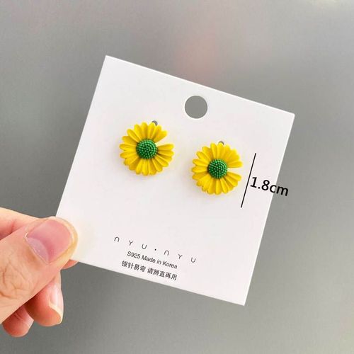 Boucles D'oreilles Pendantes Fleur Jaune Pour Femmes, Boucles D'oreilles Pendantes, Perle, Creux, Carr, Dclaration, Mode Corenne, Document, 216.239.