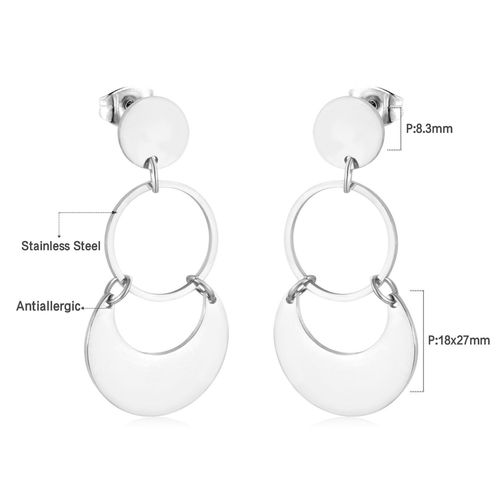 Boucles D'oreilles Pendantes Rondes En Acier Inoxydable Bijoux Corens, Coquillage Blanc Et Noir, Design Goutte De Lune Ovale Or, Pendentifs Chim2023