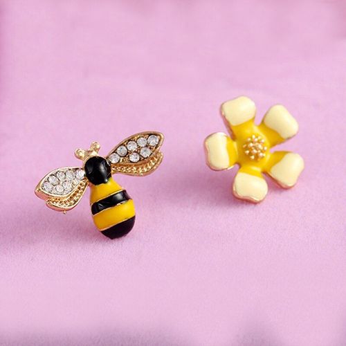 Boucles D'oreilles Pendentif Arc-En-Ciel En Zircon, Abeille Jaune, Diamants Flash, Strass, Perle, Bijoux Cadeau De Nol,  La Mode, 2020