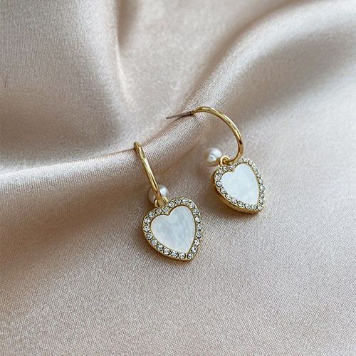 Boucles D'oreilles Pendentif Dor Pour Femmes, Strass Acryliques, Rondes, CUr, Bijoux De Mariage lgants, Nouvelle Mode Corenne, 2020