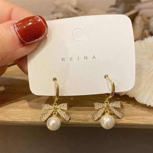 Boucles D'oreilles Pour Fille Douce, Version Corenne, Simple, NUd, Perle, Cristal, Temprament, Filet Rouge, Vibrato Avec Les Mmes Boucles D'oreilles Gothiques