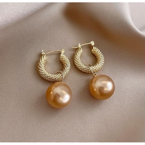 Boucles D'oreilles Rtro Imitation Perle D'or, Nouvelles Boucles D'oreilles Simples Et Douces En Filet Rouge, Bijoux Cadeau D'anniversaire Pour Femmes