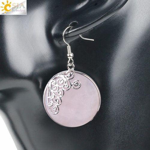 Boucles D'oreilles Rondes En Forme D'Il De Tigre Pour Femmes, Bijou En Pierre Naturelle, Lapis Lazuli, Opale, E789