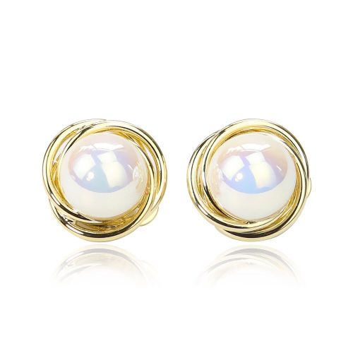 Boucles D'oreilles Rondes En Zircon Dor Brillant, Grande Perle  La Mode, Strass, Marie Corenne, Bijoux De Mariage Pour Femmes Baroques