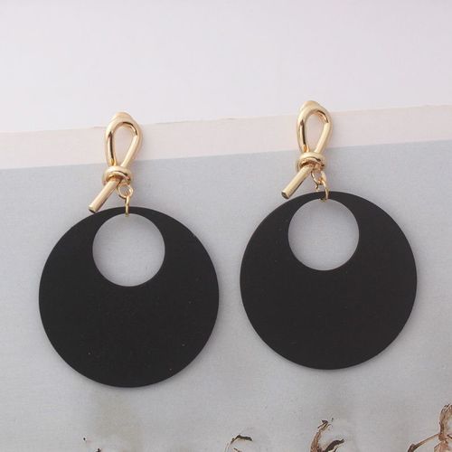 Boucles D'oreilles Rondes Et Ajoures En Mtal Dor Pour Femme, Pendentif Gomtrique, Idal Comme Cadeau De Mariage