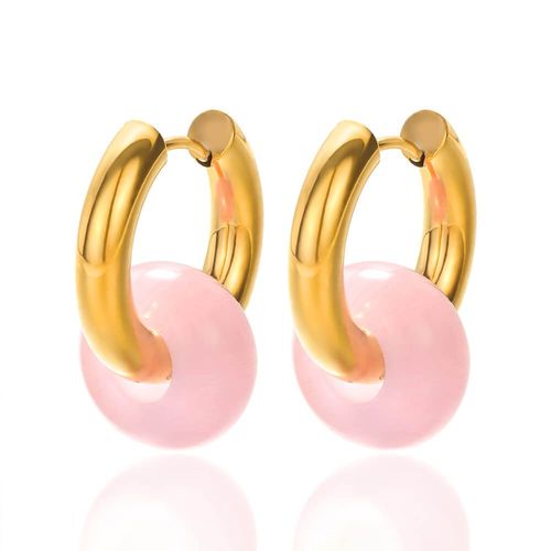 Boucles D'oreilles Rondes Multicolores En Pierre Naturelle Pour Femme, 1 Paire, Bijoux Boho Opale En Acier Inoxydable, Cadeaux Corens