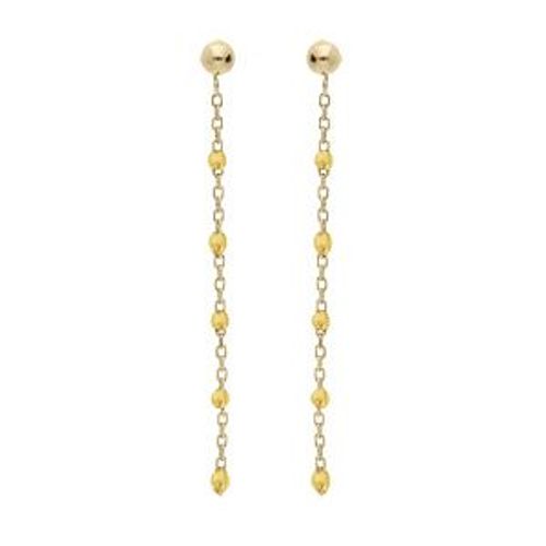 Boucles D'oreilles Tige Argent Et Dorure Jaune Olives Rsine Jaune Transparent