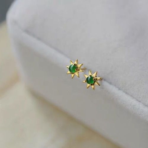 Boucles D'oreilles Vertes Hetian Naturelles, Bijoux Cratifs Exquis, Rtro, Lger, lgant, Luxe, Breloque En Argent, Pour Femmes