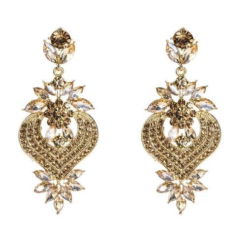 Boucles Doreilles En Strass Pour Femmes Boucles Doreilles Pendantes En Forme De Fleur Boucles Doreilles Tendance Bijoux De Mariage Or