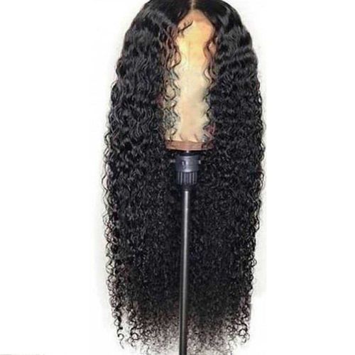 Boucls Perruque De Cheveux Humains Centre Africain Se Sparrent De Longs Cheveux Boucls Femmes Naturelle Ondulatoire Curl Perruque De Cheveux Noir [Populair] - Autre