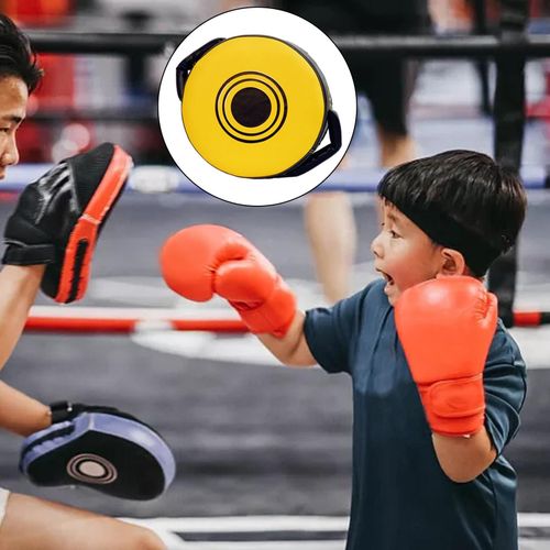 Bouclier De Frappe Rond En Cuir, Coussinets De Mise Au Point, quipement De Boxe Rond, Double Poigne, Coussin De Frappe, Cible Muay