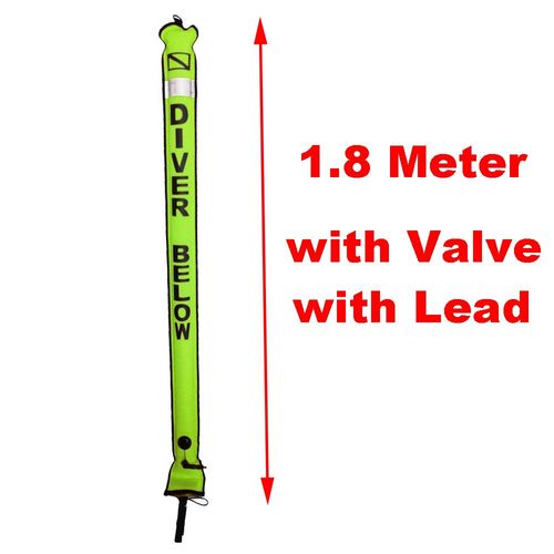 Boue De Marqueur De Surface De Plonge Sous-Marine  Extrmit Ferme De 1.1m-1.8m,Tube De Signal Ascendant De Plonge  Drive Smb,Saucisse De Scurit Pour La Plonge En - Type 1.8m Yellow Valve