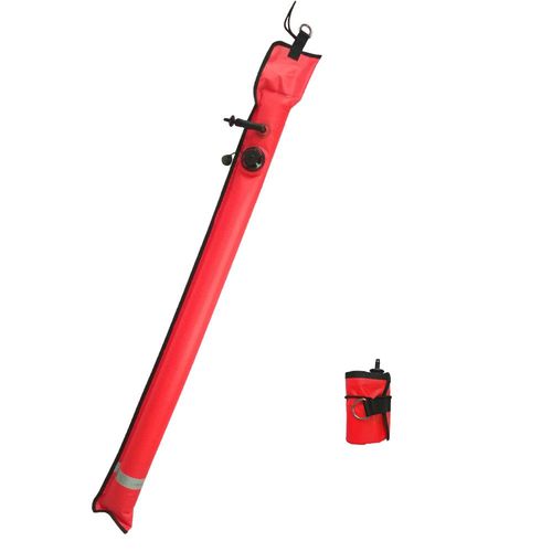 Boue De Marqueur De Surface De Plonge Sous-Marine  Extrmit Ferme De 1.1m-1.8m,Tube De Signal Ascendant De Plonge  Drive Smb,Saucisse De Scurit Pour La Plonge En - Type 1m Red With Valve