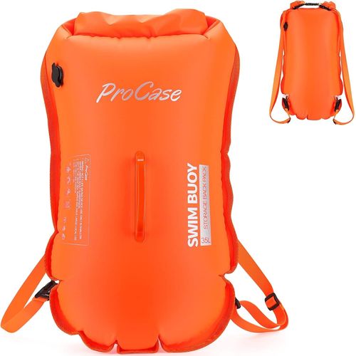 Boue De Scurit Eau Libre, Grande Boue De Natation, 35 L Volume Pour Garder Vos Affaires Au Sec, Entranement En Toute Scurit Pour Vous Et Votre Enfant, Pull Buoy Visible-Orange