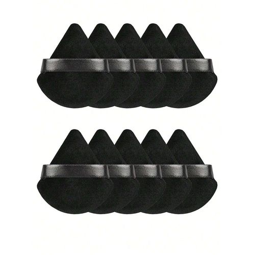 Bouffe De Poudre En Forme De Triangle Conue Pour Le Contour Des Yeux Et Des Coins,Fond De Teint,Rcipient Assad,Adapt  Toutes Les Peaux,10 Pices - Type Black
