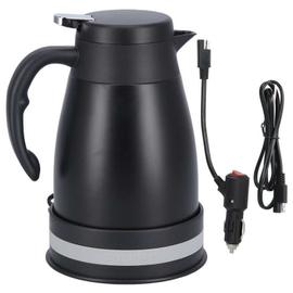 Bouilloire électrique pour voiture,24V,1200ml,avec Base en acier inoxydable,bouteille  d'eau chauffante pour café et thé - Type Black