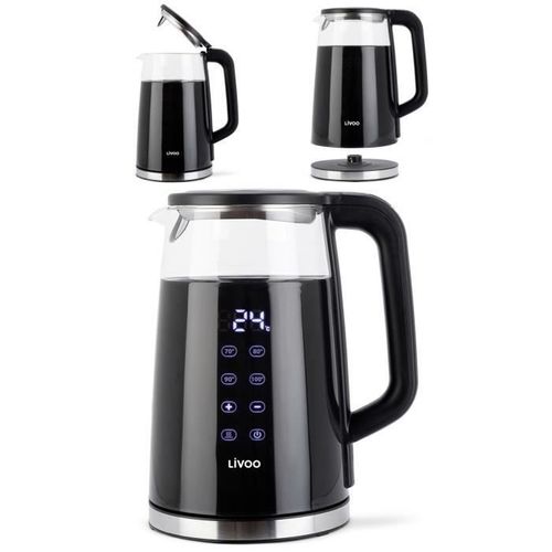 Bouilloire thire SANS FIL Digitale automatique en verre 1.7L 2200 W Arrt automatique Rotation  360 sur socle Affichage Digitale