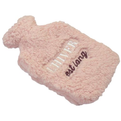 Bouillotte Rose Avec Enveloppe En Fourrure