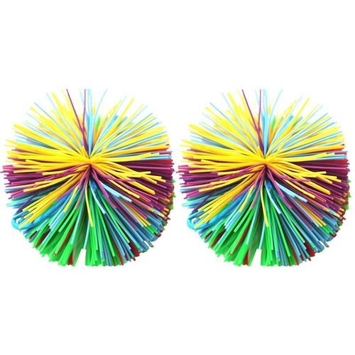 Boule De Koosh En Silicone Pour Bb, 2 Pices, Boule D'cheveau En Caoutchouc, Boule D'Exercice Pour Bb, Boule Sensorielle Anti-Stress, Jouets Arc-En-Ciel