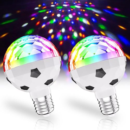 Boule Disco Led E27, 6 W, Lampe Disco Rvb, Pivotante  360, clairage De Fte, clairage Disco Led Rvb 7 Couleurs, Effets De Lumire, Dcoration De Fte D'Anniversaire[AMP747999]