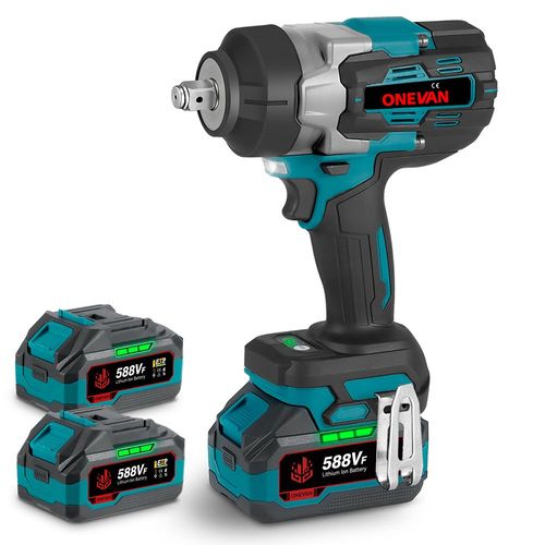 Boulonneuse  Chocs 2100nm ,1/2 Brushless Cl  Chocs Sans Fil Applicable Aux Gros Camions, Vhicules Porte-Conteneurs Avec 2 Batteries