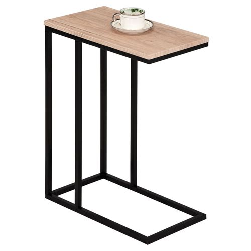 Bout De Canap Debora Table D'appoint Table  Caf Table Basse De Salon Cadre En Mtal Noir Et Plateau En Mdf Dcor Chne Sauvage
